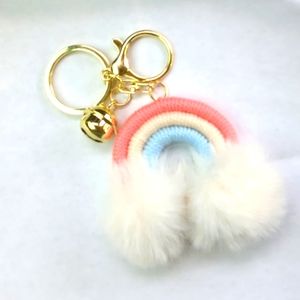 Rainbow keychain charm bags, keys, backpack